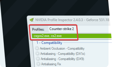 NVIDIA Profile Inspector UI
